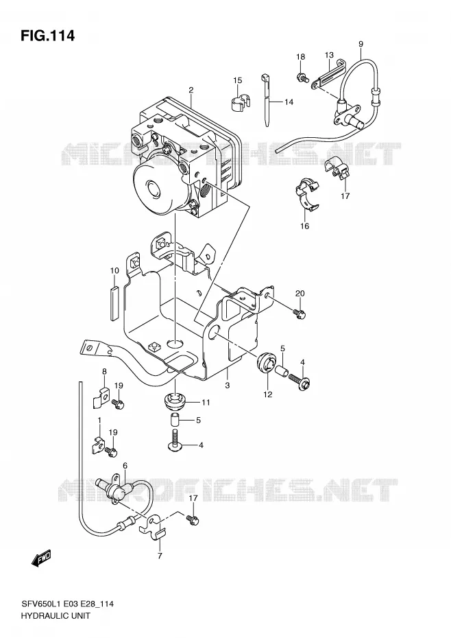 ABS SYSTEM (SFV650AL1 E28) Suzuki MOTO 650 GLADIUS 2011  SFV650L1(E3/E28)