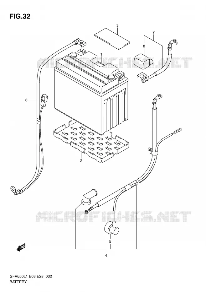 BATTERY (SFV650AL1 E28) Suzuki MOTO 650 GLADIUS 2011  SFV650AL1(E3/E28)