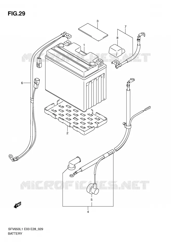 BATTERY (SFV650L1 E28) Suzuki MOTO 650 GLADIUS 2011  SFV650L1(E3/E28)