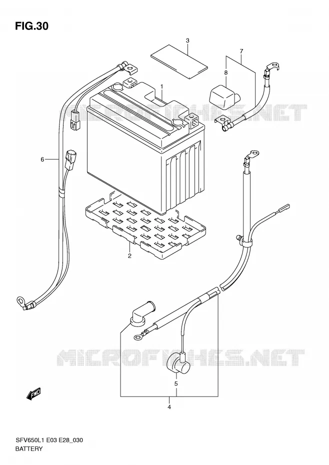 BATTERY (SFV650L1 E3) Suzuki MOTO 650 GLADIUS 2011  SFV650AL1(E3/E28)