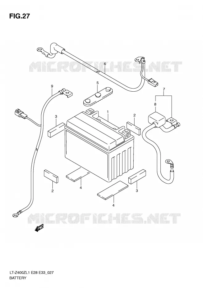 BATTERY Suzuki QUAD 400 QUADSPORT 2011  LT-Z400L1(E28/E33)