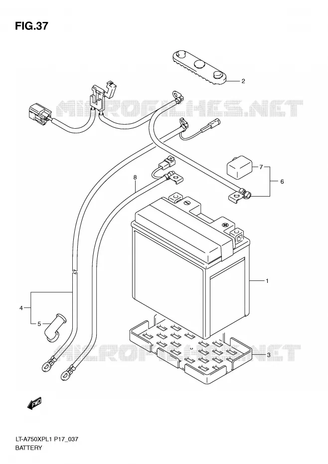 BATTERY Suzuki QUAD 750 KINGQUAD 2011  LT-A750XPL1(P17)