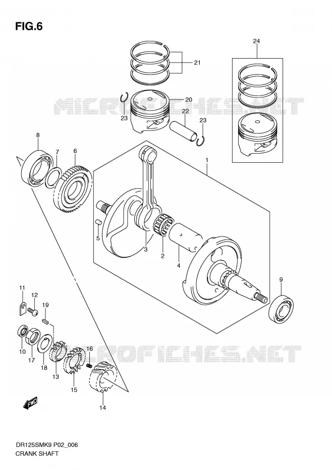 CRANKSHAFT Suzuki MOTO 125 DR 2010  DR125SML0