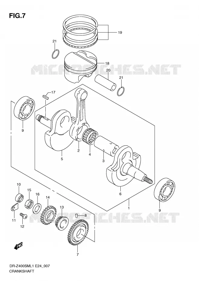 CRANKSHAFT Suzuki MOTO 400 DR-Z 2011  DR-Z400SML1(E24)