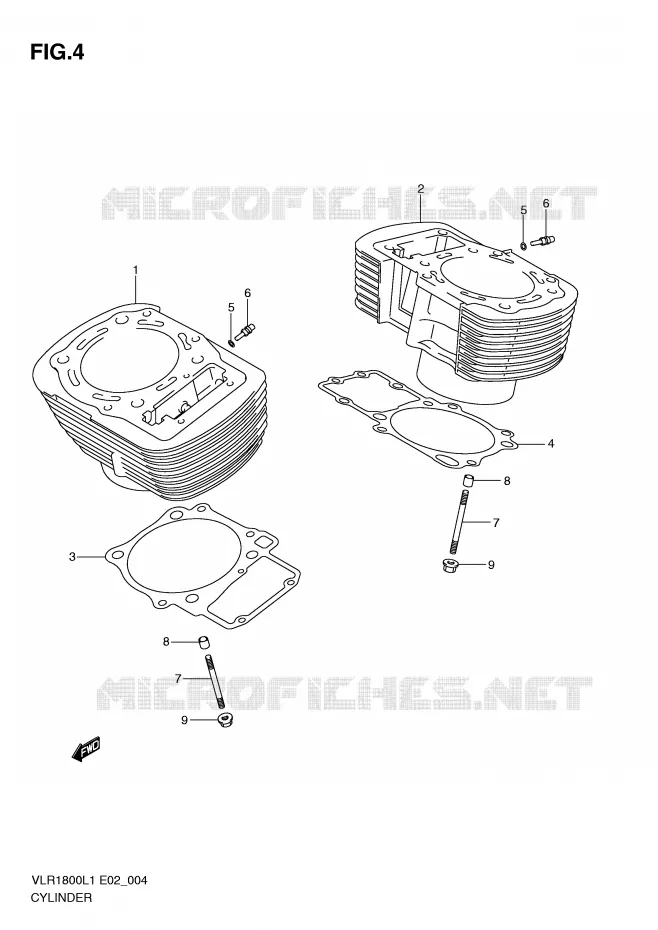 CYLINDER Suzuki MOTO 1800 INTRUDER 2011  VLR1800TL1(E2)