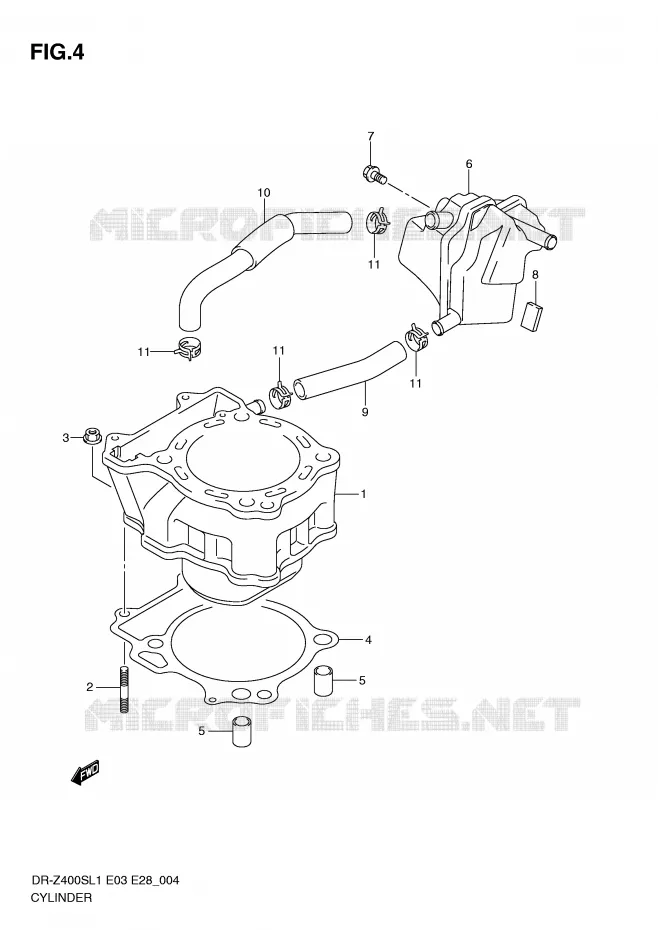 CYLINDER Suzuki MOTO 400 DR-Z 2011  DR-Z400SL1(E3/E28)
