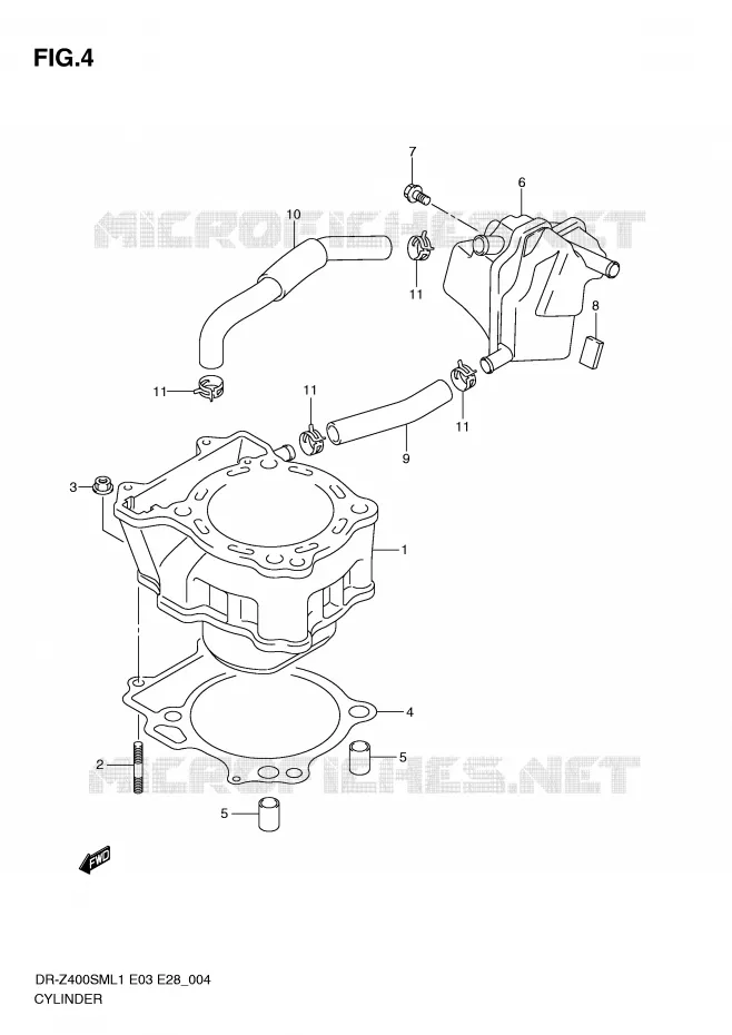 CYLINDER Suzuki MOTO 400 DR-Z 2011  DR-Z400SML1(E3/E28)