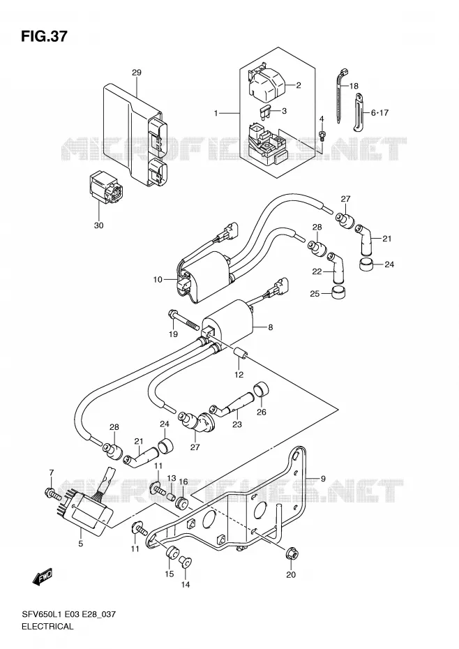 ELECTRICAL (SFV650AL1 E28) Suzuki MOTO 650 GLADIUS 2011  SFV650L1(E3/E28)