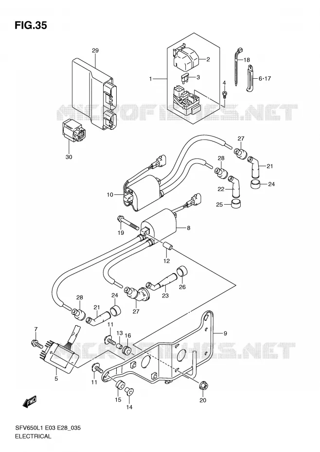 ELECTRICAL (SFV650L1 E3) Suzuki MOTO 650 GLADIUS 2011  SFV650L1(E3/E28)