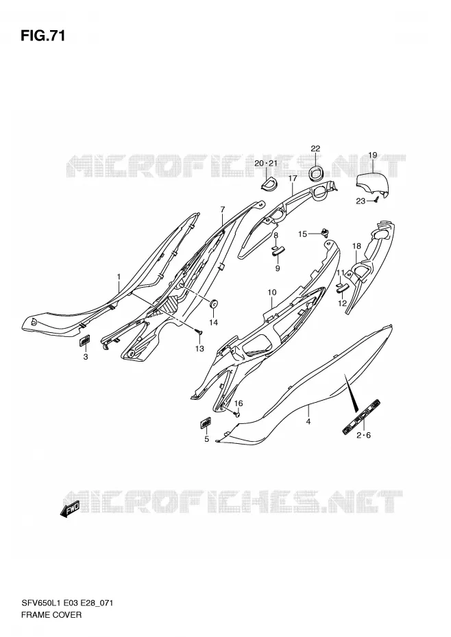 FAIRING (SFV650AL1 E28) Suzuki MOTO 650 GLADIUS 2011  SFV650AL1(E3/E28)