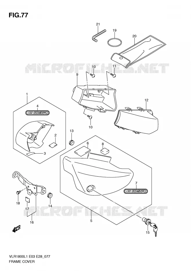 FAIRING (VLR1800L1 E28) Suzuki MOTO 1800 BOULEVARD 2011  VLR1800TL1(E3/E28)
