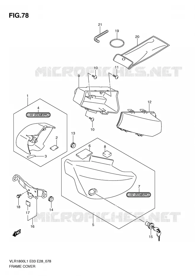 FAIRING (VLR1800L1 E33) Suzuki MOTO 1800 BOULEVARD 2011  VLR1800TL1(E3/E28)