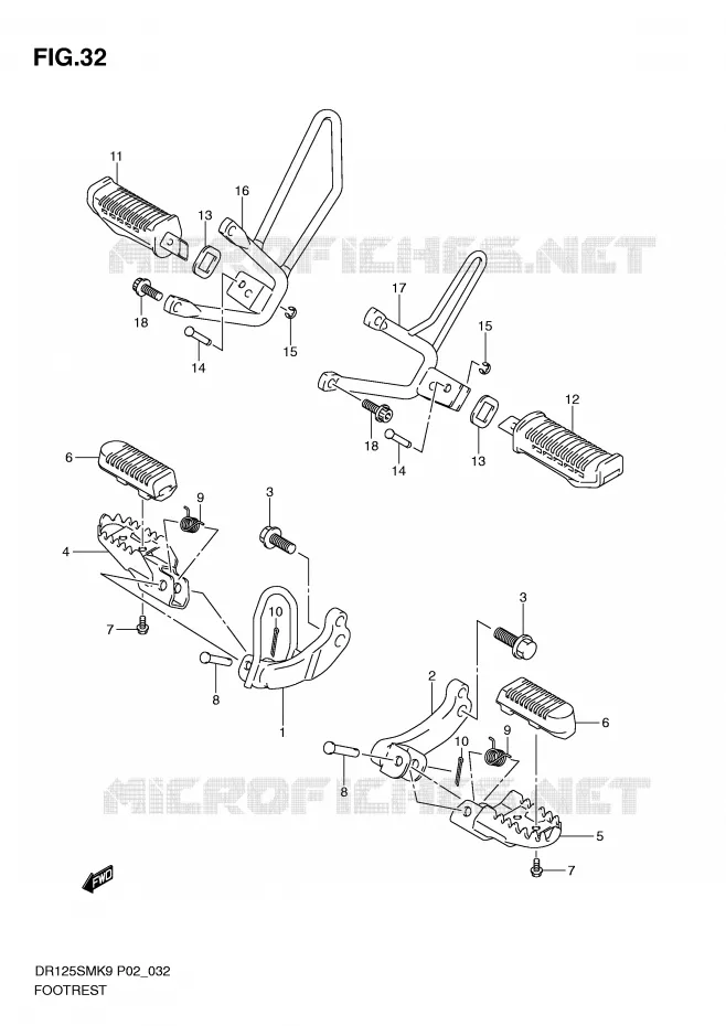 FOOTREST Suzuki MOTO 125 DR 2010  DR125SML0