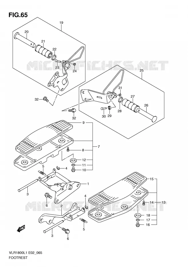 FOOTREST (VLR1800L1 E2) Suzuki MOTO 1800 INTRUDER 2011  VLR1800L1(E2)