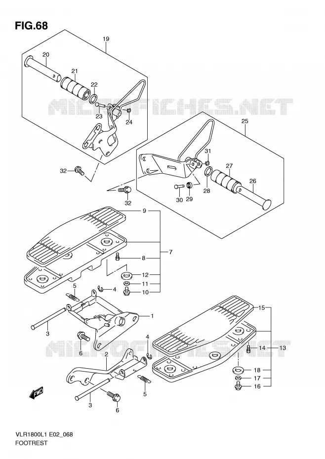 FOOTREST (VLR1800TL1 E2) Suzuki MOTO 1800 INTRUDER 2011  VLR1800TL1(E2)