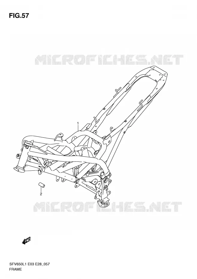 FRAME (SFV650AL1 E33) Suzuki MOTO 650 GLADIUS 2011  SFV650AL1(E3/E28)