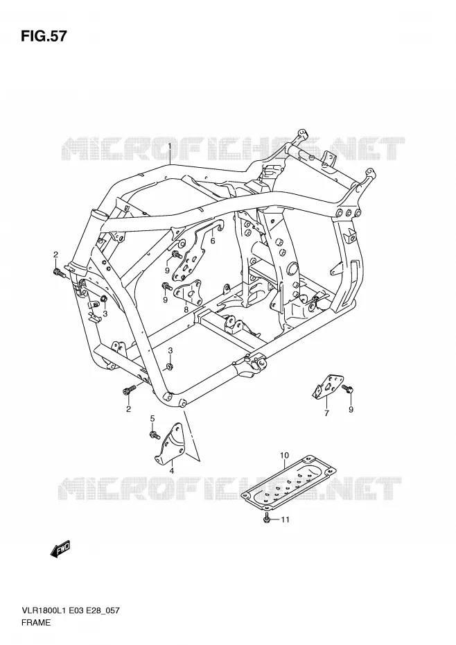 FRAME Suzuki MOTO 1800 BOULEVARD 2011  VLR1800TL1(E3/E28)