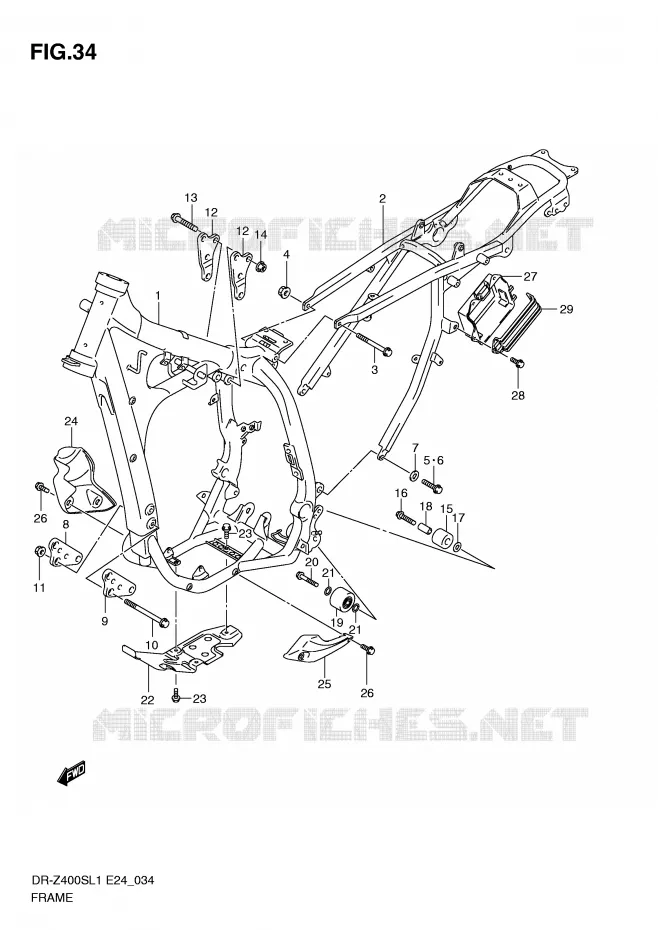 FRAME Suzuki MOTO 400 DR-Z 2011  DR-Z400SL1(E24)