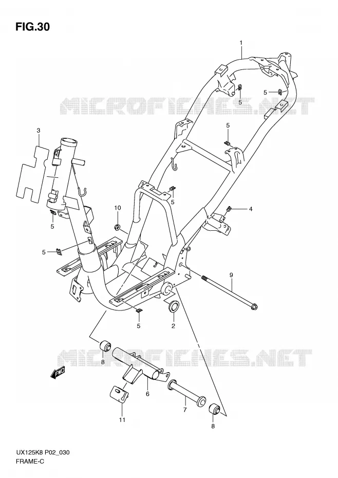 FRAME Suzuki SCOOTER 125 SIXTEEN 2010  UX125L0(P02)