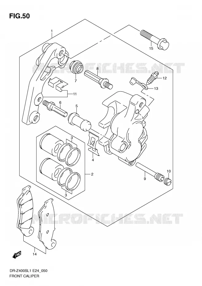 FRONT CALIPER Suzuki MOTO 400 DR-Z 2011  DR-Z400SL1(E24)