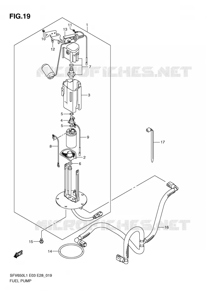 FUEL PUMP Suzuki MOTO 650 GLADIUS 2011  SFV650AL1(E3/E28)