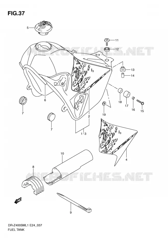 FUEL TANK Suzuki MOTO 400 DR-Z 2011  DR-Z400SML1(E24)