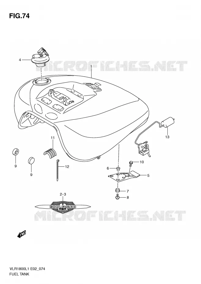 FUEL TANK (VLR1800L1 E24) Suzuki MOTO 1800 INTRUDER 2011  VLR1800L1(E2)