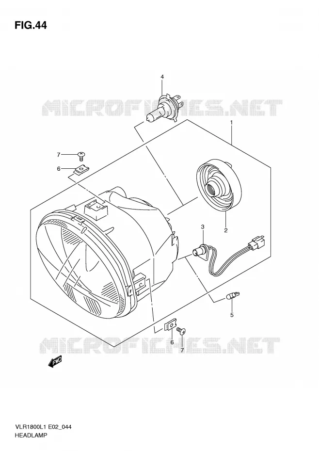 HEADLIGHT Suzuki MOTO 1800 INTRUDER 2011  VLR1800L1(E2)