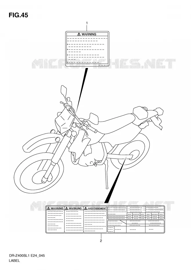 LABEL Suzuki MOTO 400 DR-Z 2011  DR-Z400SL1(E24)