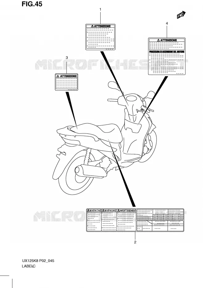 LABEL Suzuki SCOOTER 125 SIXTEEN 2008  UX125K8(P02)
