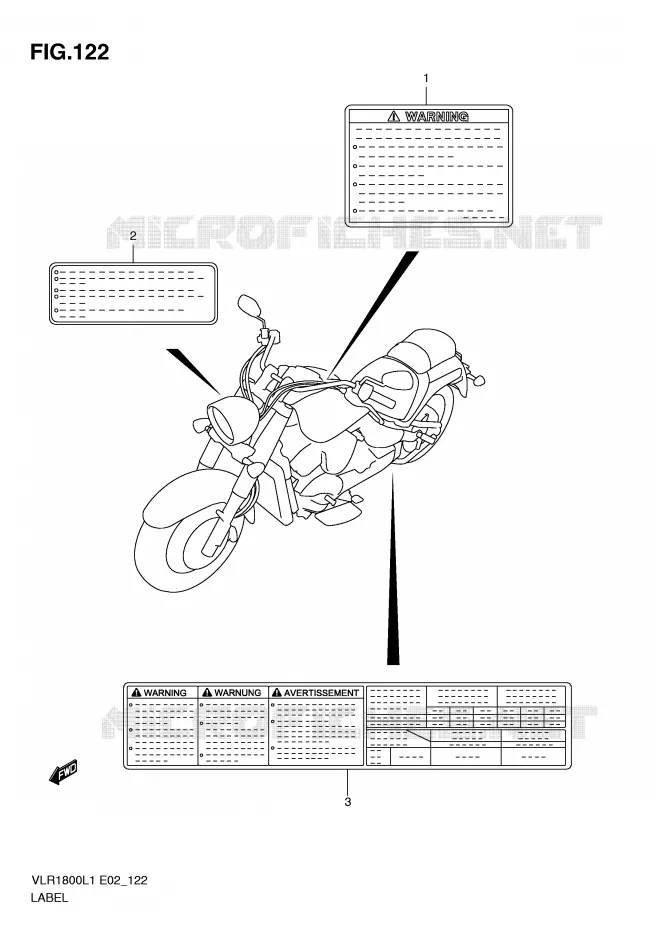 LABEL (VLR1800TL1 E19) Suzuki MOTO 1800 INTRUDER 2011  VLR1800TL1(E2)