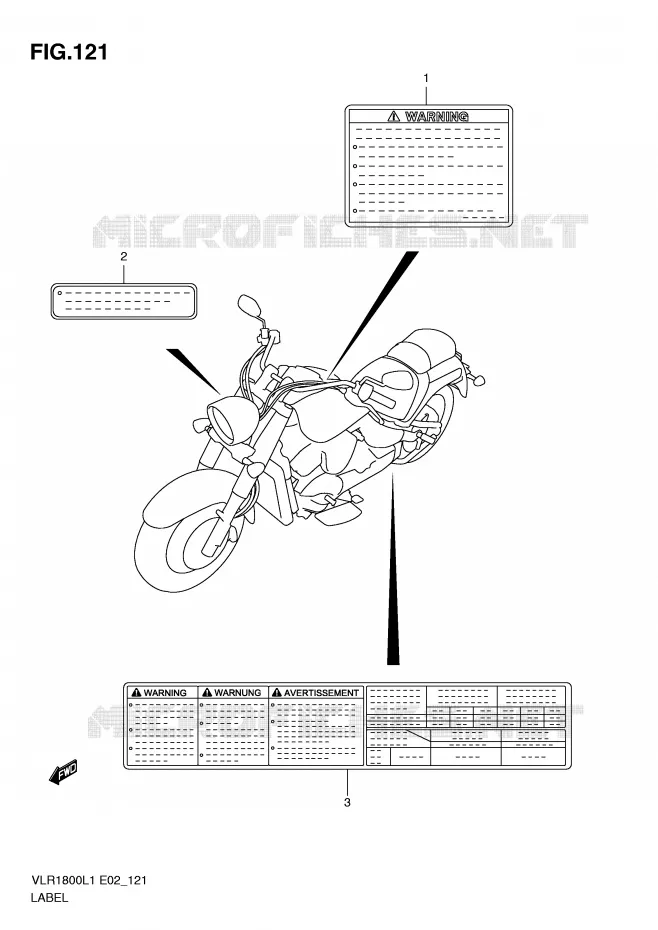 LABEL (VLR1800TL1 E2) Suzuki MOTO 1800 INTRUDER 2011  VLR1800UFL1(E2)