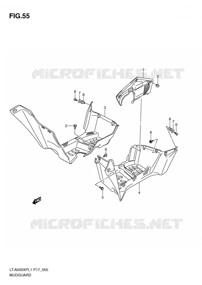 MUDGUARD Suzuki QUAD 500 KINGQUAD 2011  LT-A500XPL1(P17)