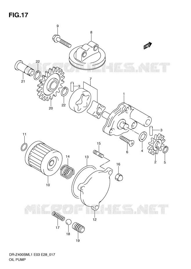 OIL PUMP Suzuki MOTO 400 DR-Z 2011  DR-Z400SML1(E3/E28)