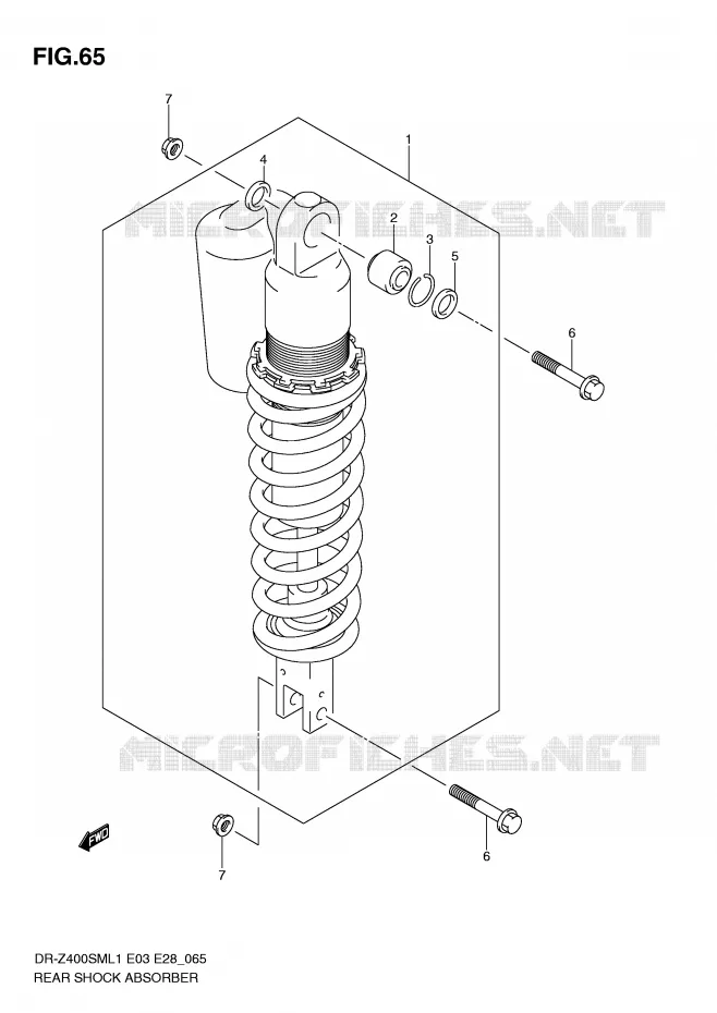 REAR SHOCK ABSORBER (DR-Z400SML1 E3) Suzuki MOTO 400 DR-Z 2011  DR-Z400SML1(E3/E28)