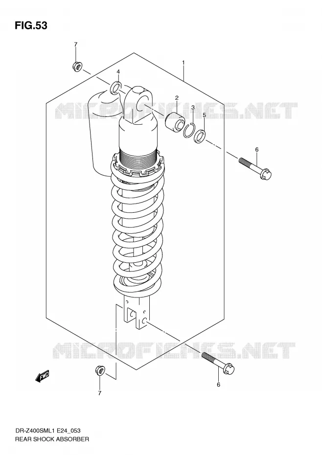 REAR SHOCK ABSORBER Suzuki MOTO 400 DR-Z 2011  DR-Z400SML1(E24)