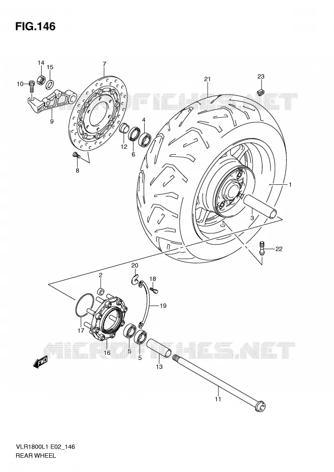REAR WHEEL (VLR1800L1 E2) Suzuki MOTO 1800 INTRUDER 2011  VLR1800L1(E2)