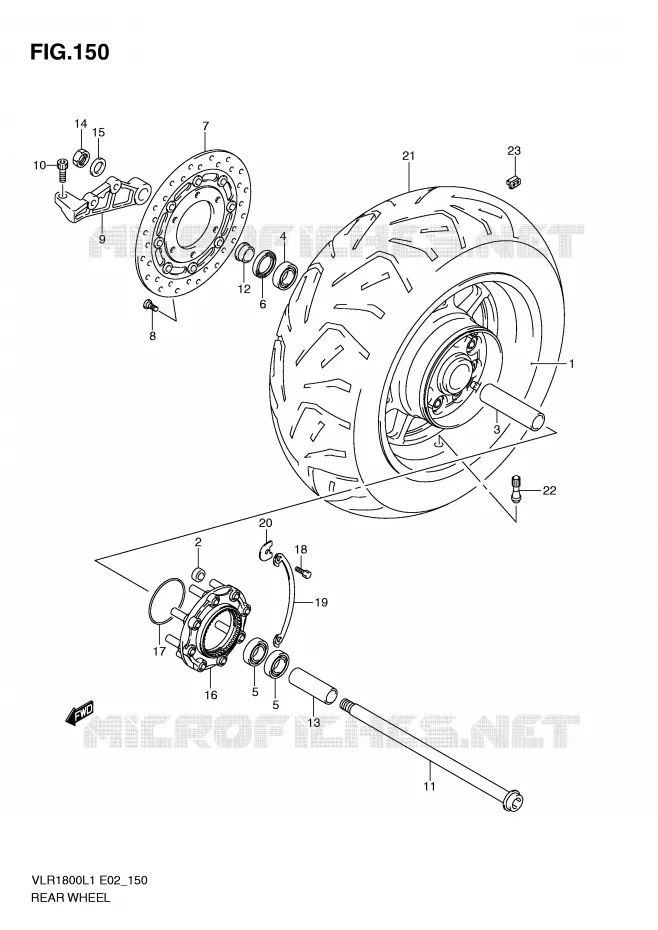 REAR WHEEL (VLR1800TL1 E19) Suzuki MOTO 1800 INTRUDER 2011  VLR1800L1(E2)