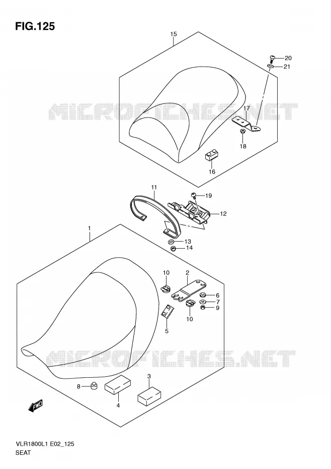 SEAT (VLR1800L1 E2) Suzuki MOTO 1800 INTRUDER 2011  VLR1800L1(E2)