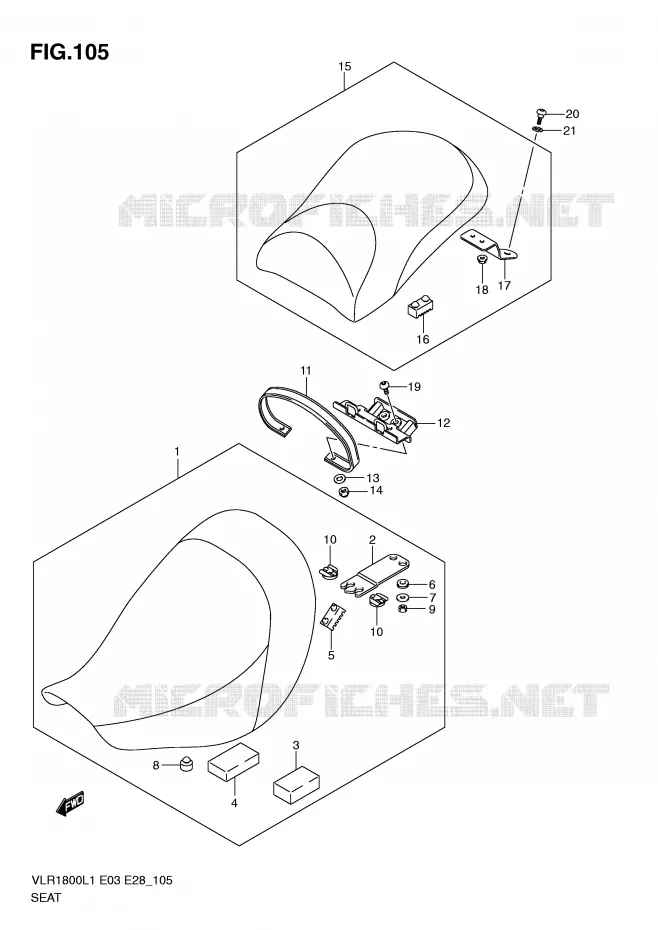 SEAT (VLR1800L1 E3) Suzuki MOTO 1800 BOULEVARD 2011  VLR1800TL1(E3/E28)