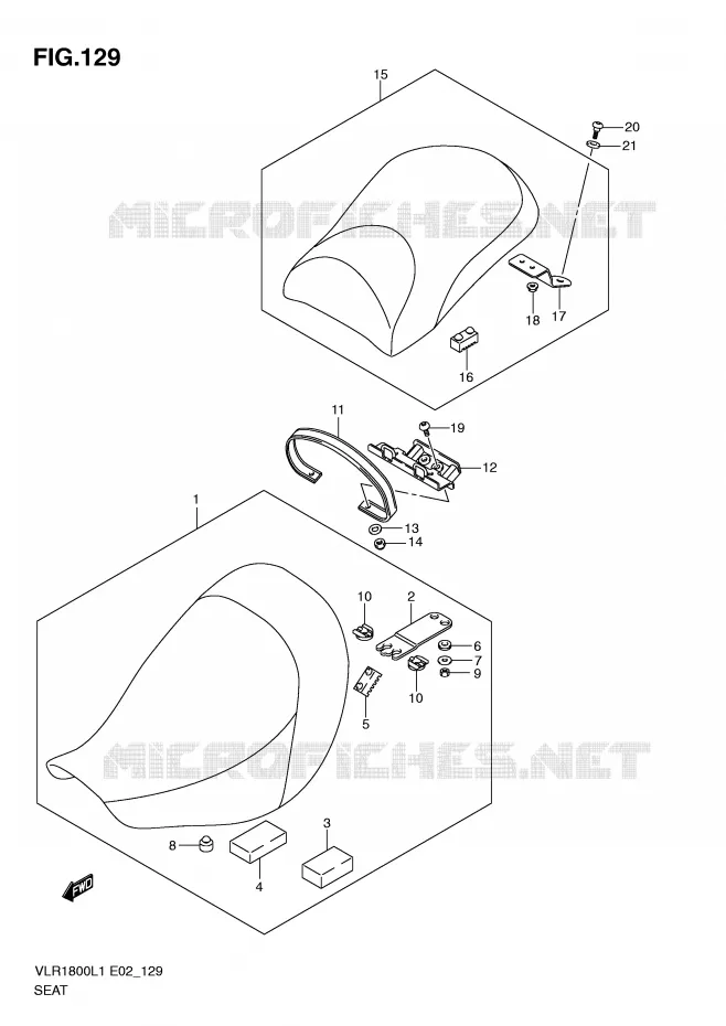 SEAT (VLR1800TL1 E19) Suzuki MOTO 1800 INTRUDER 2011  VLR1800L1(E2)