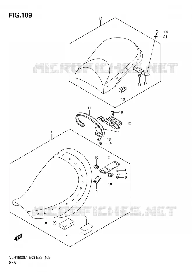 SEAT (VLR1800TL1 E28) Suzuki MOTO 1800 BOULEVARD 2011  VLR1800TL1(E3/E28)