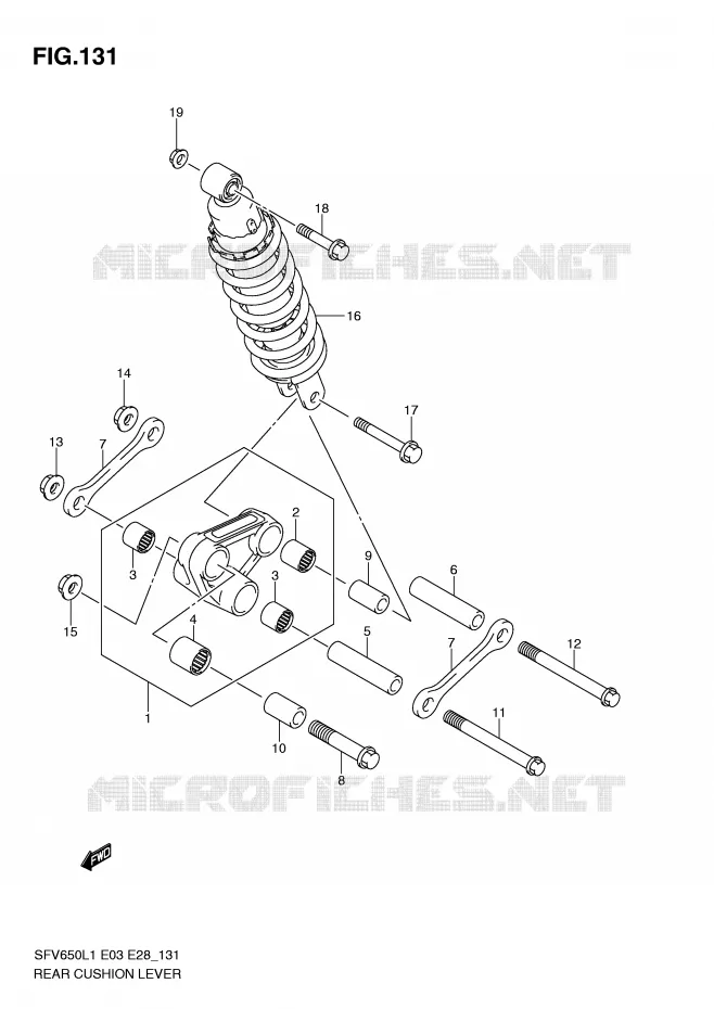 SHOCK ABSORBER LINKAGE (SFV650AL1 E28) Suzuki MOTO 650 GLADIUS 2011  SFV650AL1(E3/E28)
