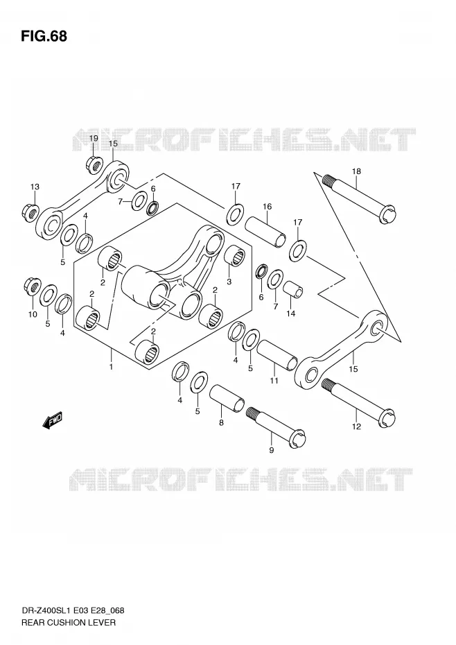 SHOCK ABSORBER LINKAGE Suzuki MOTO 400 DR-Z 2011  DR-Z400SL1(E3/E28)