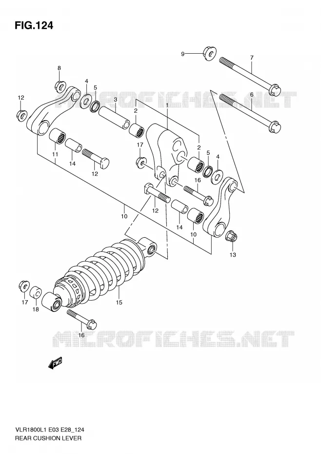 SHOCK ABSORBER LINKAGE (VLR1800L1 E28) Suzuki MOTO 1800 BOULEVARD 2011  VLR1800TL1(E3/E28)