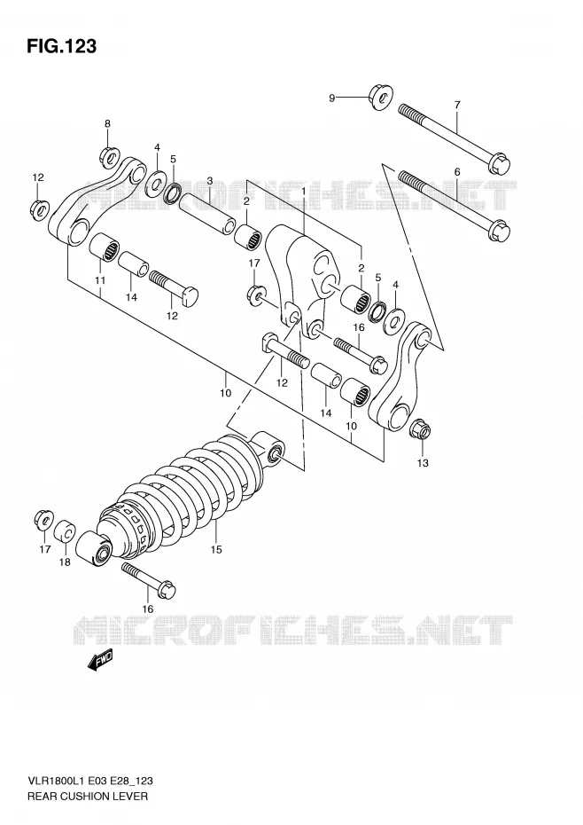 SHOCK ABSORBER LINKAGE (VLR1800L1 E3) Suzuki MOTO 1800 BOULEVARD 2011  VLR1800TL1(E3/E28)