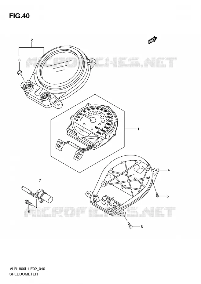SPEEDOMETER (VLR1800TL1 E2) Suzuki MOTO 1800 INTRUDER 2011  VLR1800TL1(E2)
