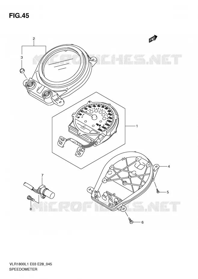 SPEEDOMETER (VLR1800TL1 E28) Suzuki MOTO 1800 INTRUDER 2011  VLR1800TL1(E3/E28)