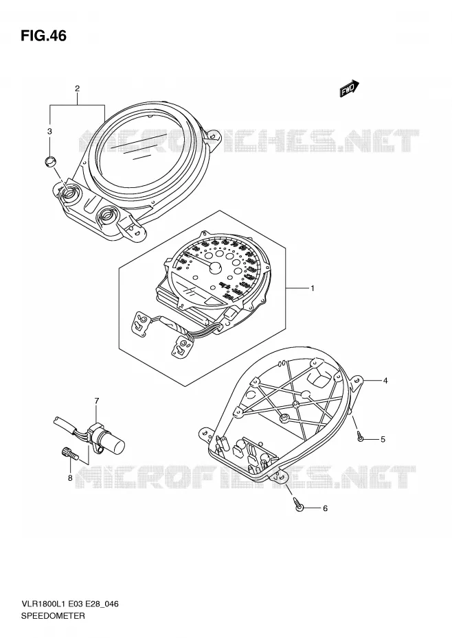 SPEEDOMETER (VLR1800TL1 E33) Suzuki MOTO 1800 BOULEVARD 2011  VLR1800TL1(E3/E28)
