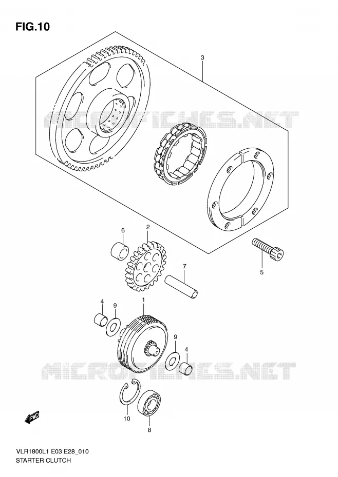 STARTER MOTOR CLUTCH Suzuki MOTO 1800 INTRUDER 2011  VLR1800L1(E3/E28)